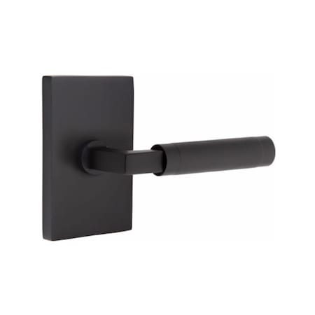 Emtek L-Square Stem Knurled Lever Left Hand 2-3/8 in Backset Passage for 1-1/4 in to 2 in Door 5112US19.LSUS19.KNUS19.LH
